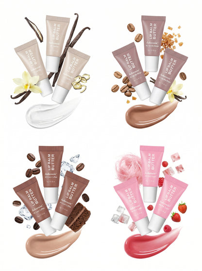 Lakerain Mini Lippenbalsem Butter Set | 4 Glanzende Lippenbalsems