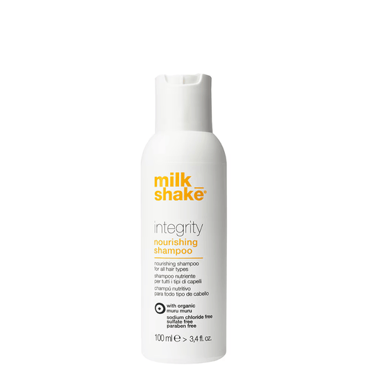 Milk Shake Integrity nourishing shampoo bottle on a white background
