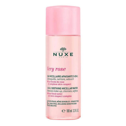 Nuxe Very Rose micellar water bottle on a white background