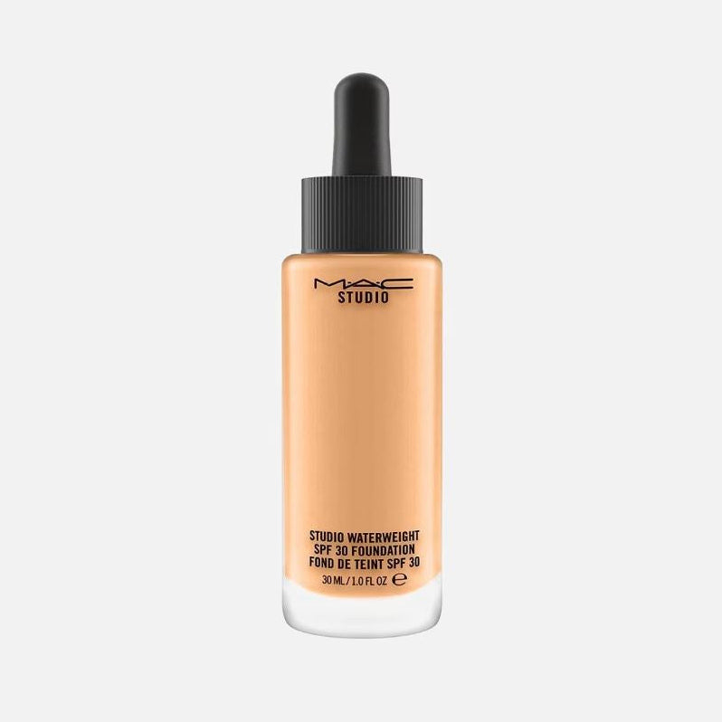 MAC Studio Foundation bottle on a light gray background