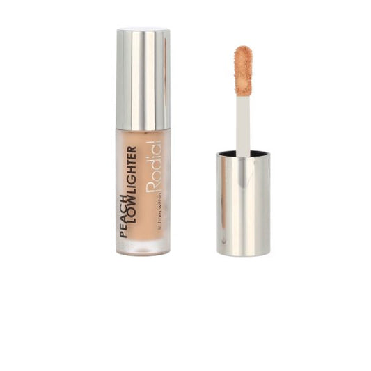 Peach lowligher with applicator on a white background
