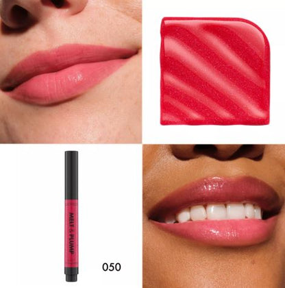 Lipstick with close-up of lips and product packaging