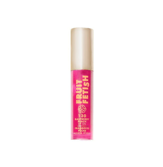 Pink lip gloss with gold cap on a white background