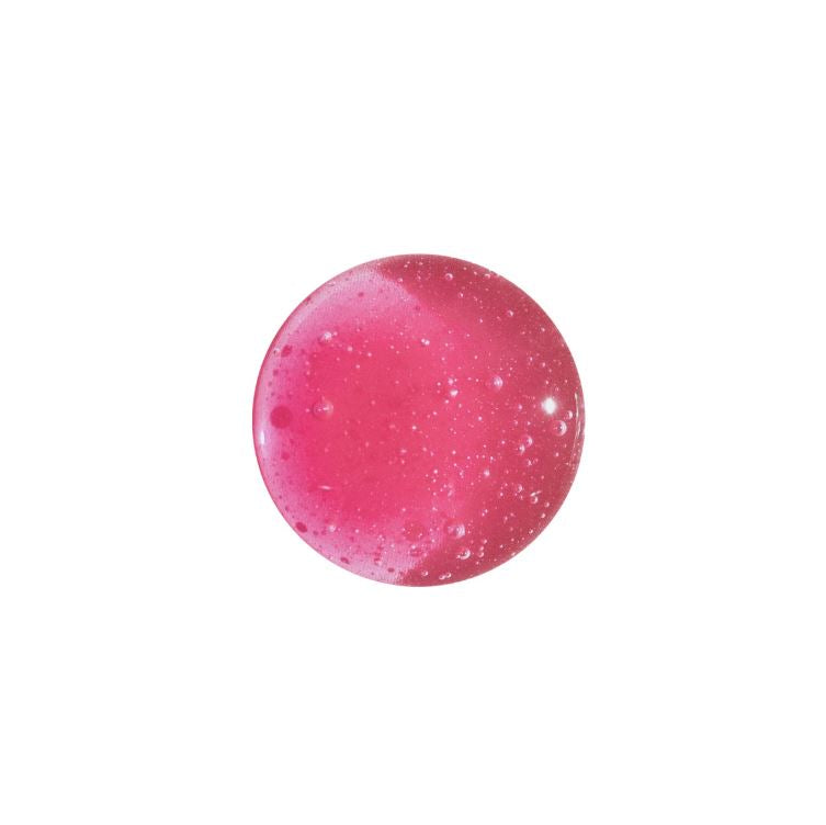 Pink sphere with a textured surface on a white background
