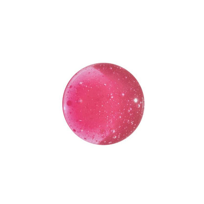 Pink sphere with a textured surface on a white background