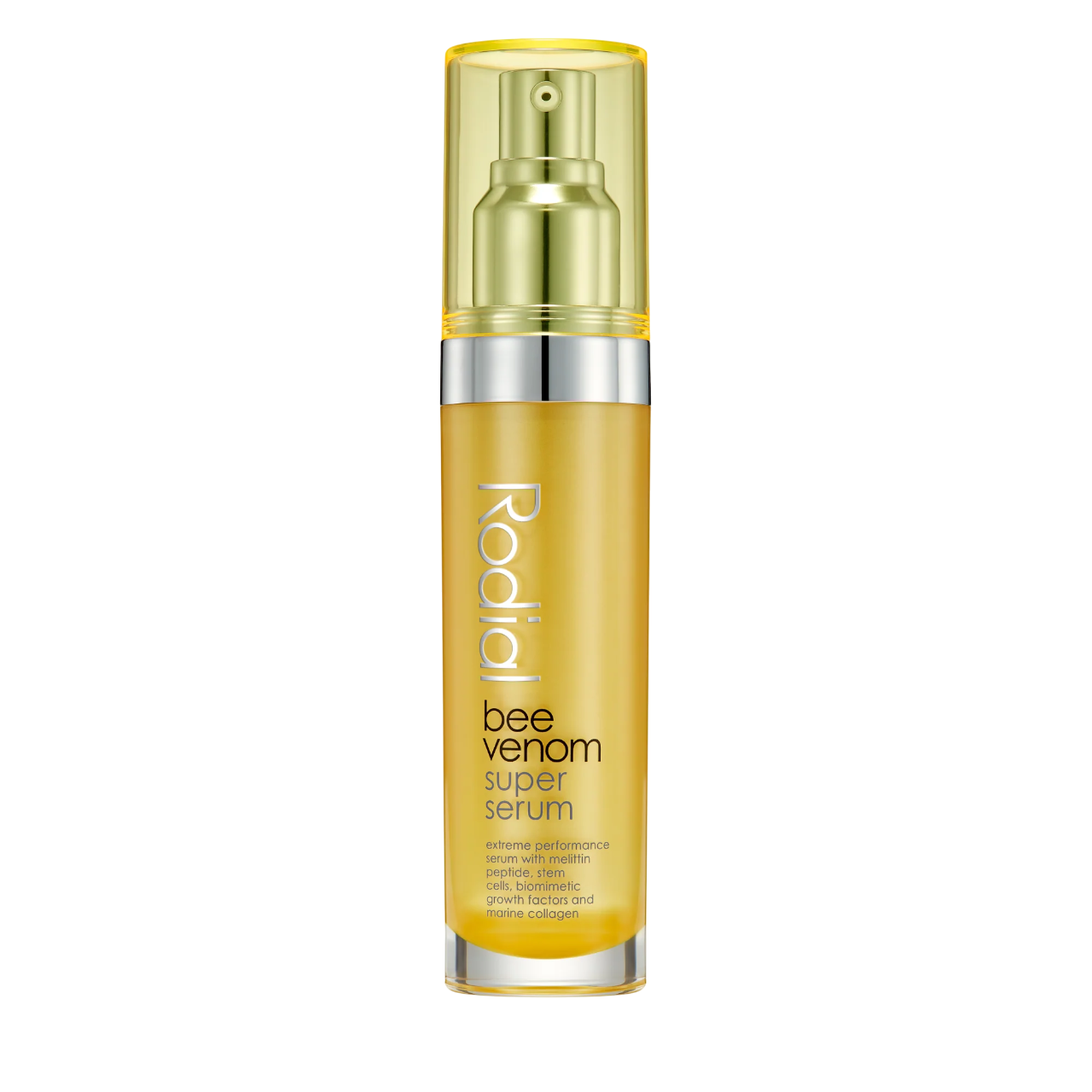 Rodial bee venom super serum bottle on a white background