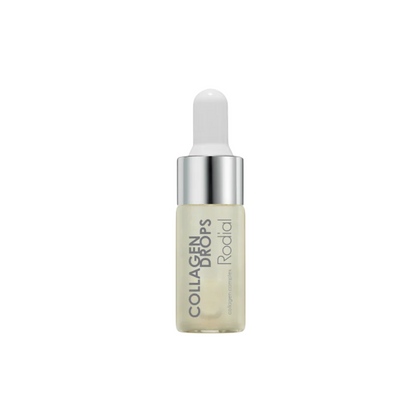 Collagen drop serum bottle on a white background