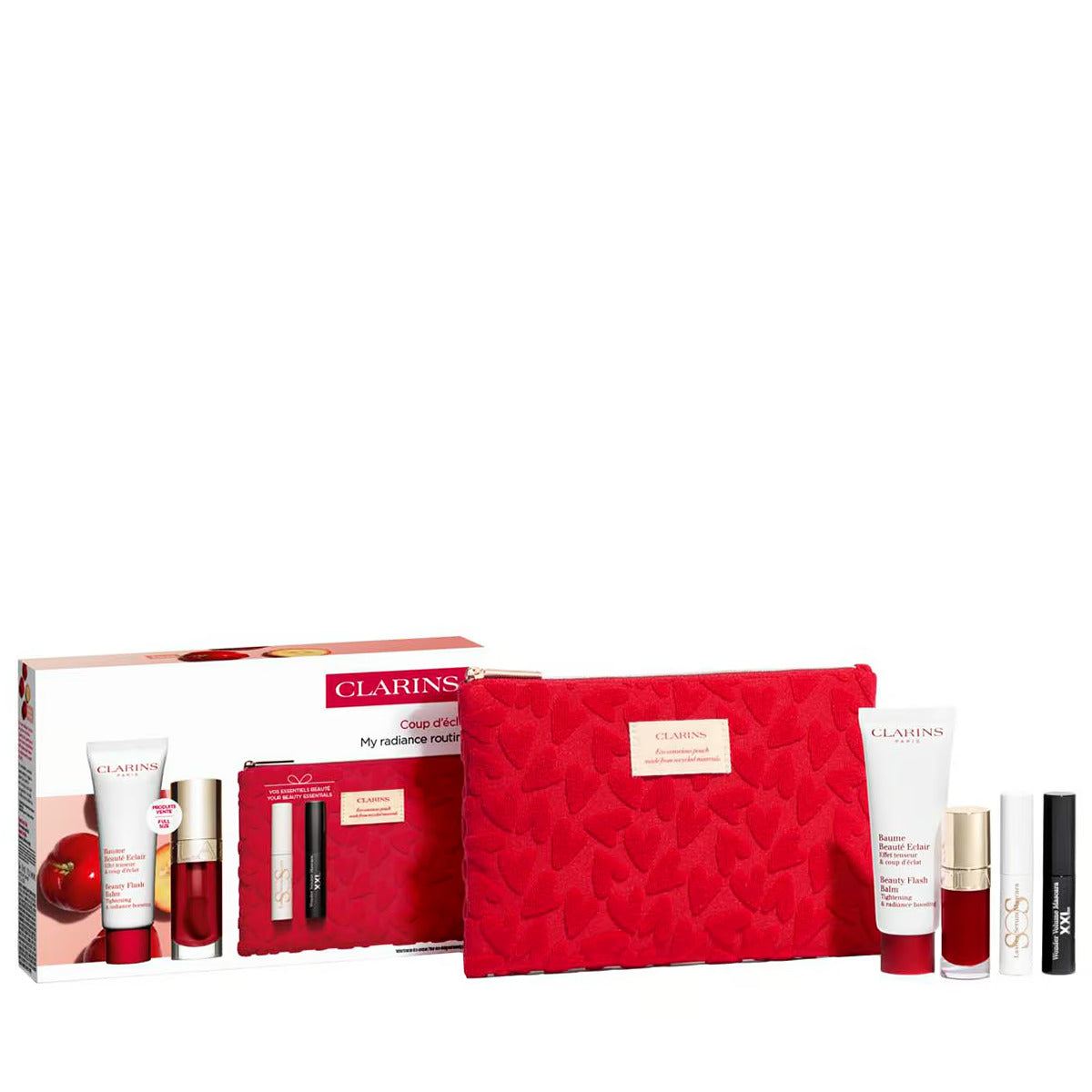 Clarins Beauty Flash Makeup Essentials Gift Set contents Pink Velvet