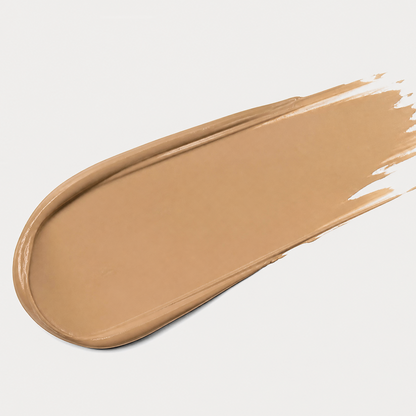 Beige makeup swatch on a light gray background