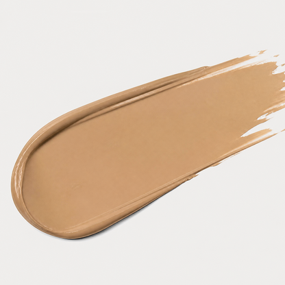 Beige makeup swatch on a light gray background