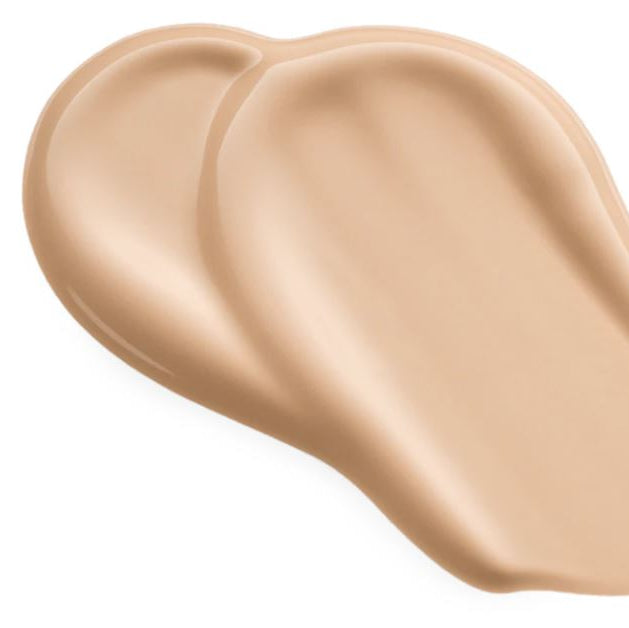 Beige foundation swatch on a white background
